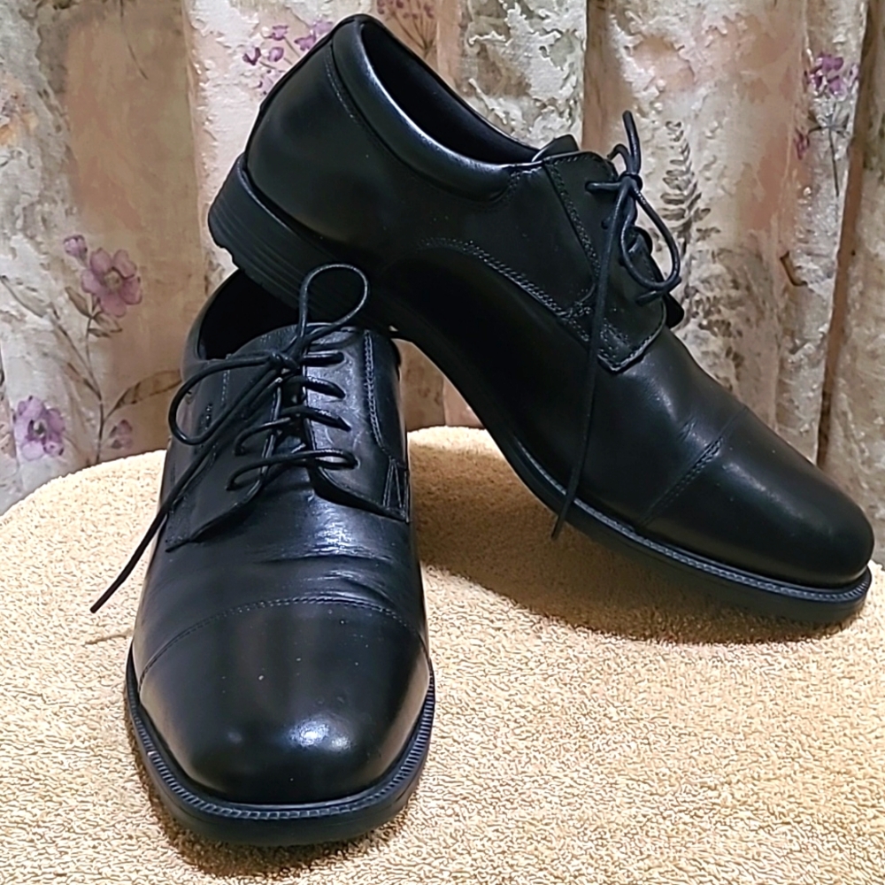 Rockport Black Leather Oxford Style Shoes Size 11